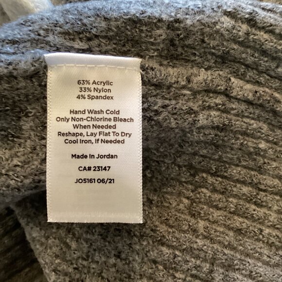 Talbots Sweater Size 3X Ribbed Knit Color Block Ombré White Gray Striped - Picture 9 of 9